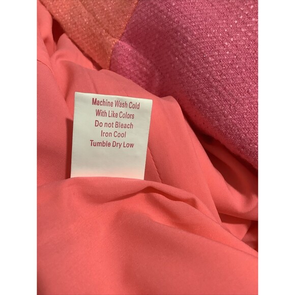 ๐ธ Julie Brown NYC Pink & Orange Colorblock Fit & Flare Dress โ Size 8 - Picture 6 of 7